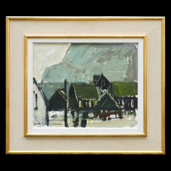 Jack Kampmann Færøerne. Jack Kampmann, 1914-89, olie på lærred. Landskab i Færøerne. Signeret. Lysmål: 37x45cm. Med ramme: 60x68cm