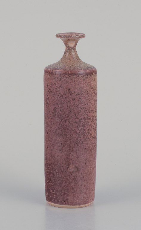 Rolf Palm (1930-2018), Swedish ceramicist.Unique miniature vase with glaze in green-brown tones.