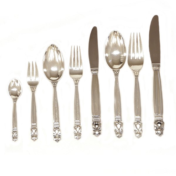 Georg Jensen Kongebestik. Johan Rohde for Georg Jensen Kongesbestik i sterlingsølv til seks personer. 48 dele i alt