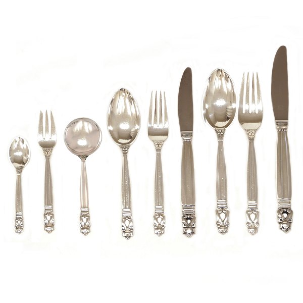 Georg Jensen Kongebestik. Johan Rohde for Georg Jensen Kongesbestik i sterlingsølv til tolv personer.  115 dele i alt
