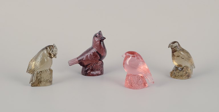 Paul Hoff for Kosta Boda / Svenskt Glas, four figurines in art glass.WWF.