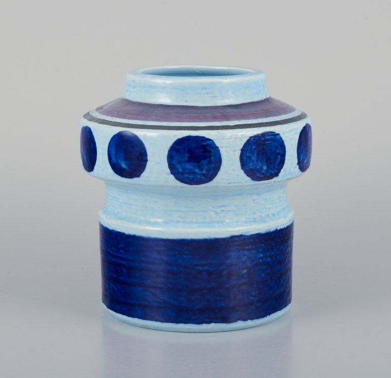 Olle Alberius for Rörstrand. "Lavendel" ceramic vase with glaze in blue and light blue tones. Decorated with dots.