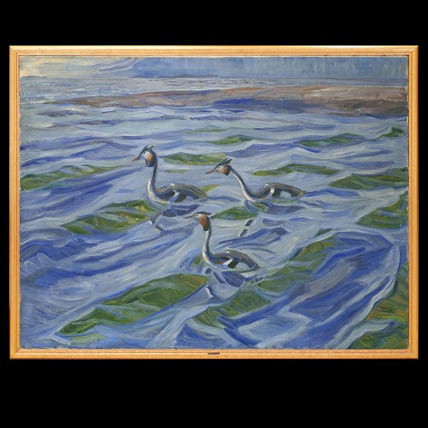 Knud Kyhn, 1880-1969, oil on canvas. Signed and dated 1922. Visible size: 123x162cm. With frame: 131x170cm