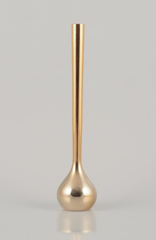 Otto Rasmussen for Design Asmussen.Tall and narrow necked brass vase.