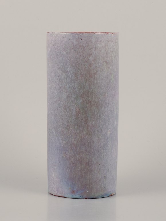 Biot, Frankrig. Unika keramikvase. Cylinderformet.
