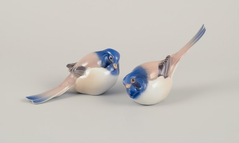 Bing & Grøndahl, Denmark. Porcelain Figurines.Two birds, "The Optimist and The Pessimist".