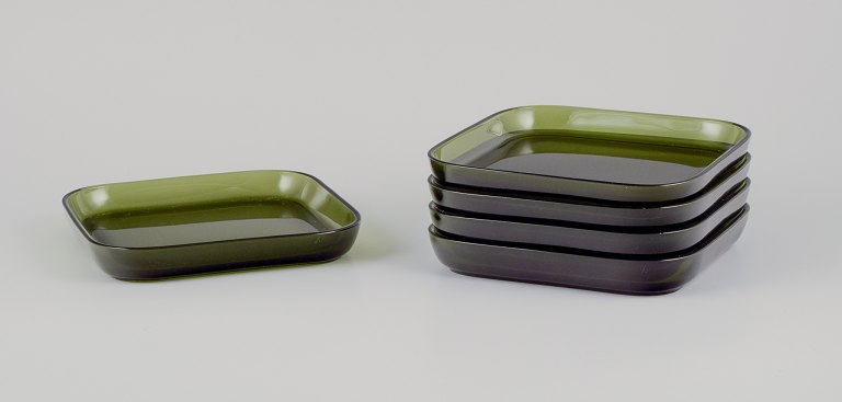 Josef Frank for Svenskt Tenn / Reijmyre, Sverige. Et sæt på fem tallerkner i kunstglas.