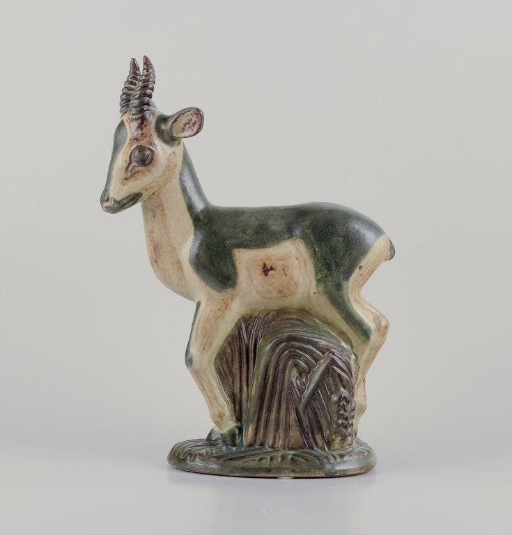 Axel Salto for Royal Copenhagen.Large and impressive ceramic sculpture of a deer.