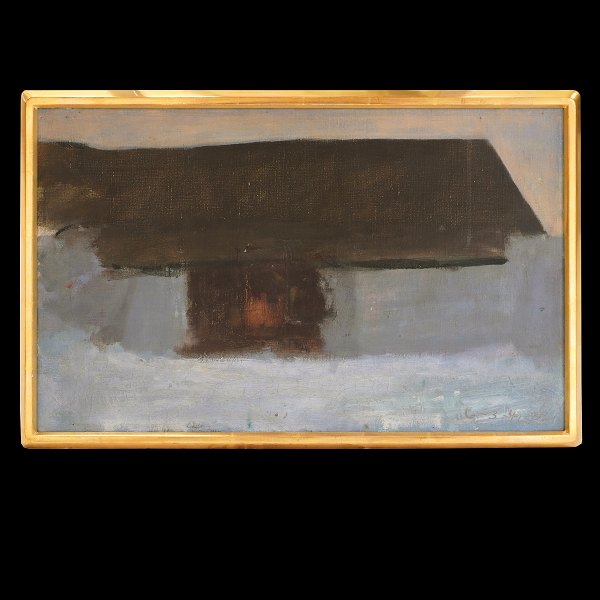 Oluf Høst maleri. Oluf Høst, 1884-1966, olie på lærred. Bognemark, Bornholm, signeret og dateret 06.03.1941. Lysmål: 38x61cm. Med ramme: 42x65cm