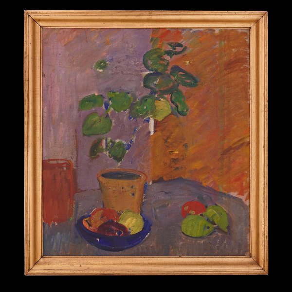 Karl Isakson, 1878-1922, Stillleben um 1911, Öl auf Leinen. Lichtmasse: 57x52cm. Mit Rahmen: 66x61cm.Ausgestellt 1922