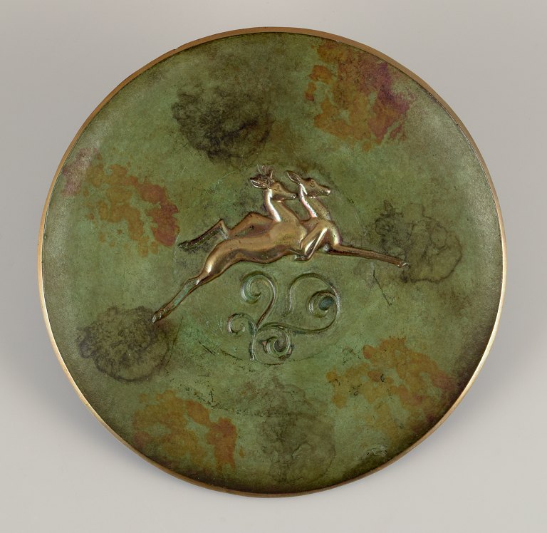 Ove Fritz Rasmussen, dansk bronzestøber.Art Deco bronzefad.