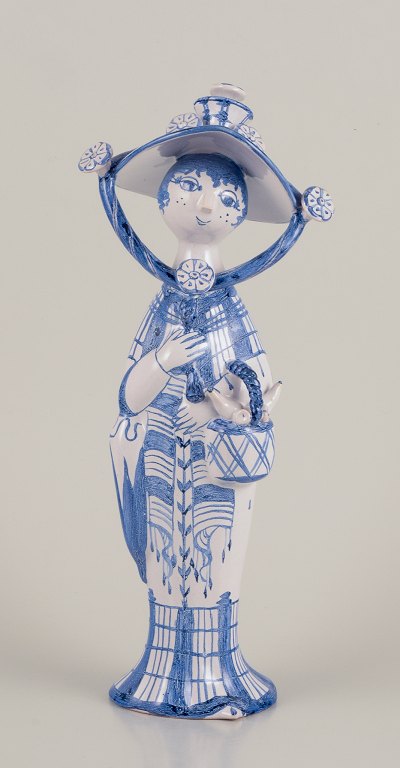 Bjørn Wiinblad. "Autumn" from the series "The Four Seasons", figurine in blue glazed earthenware.