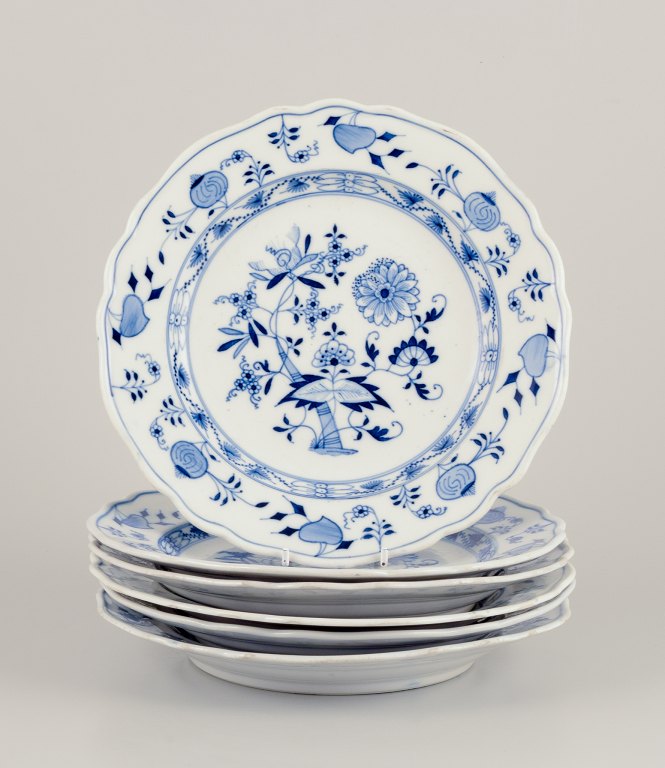 Stadt Meissen, Tyskland.Et sæt på seks middagstallerkner i porcelæn.