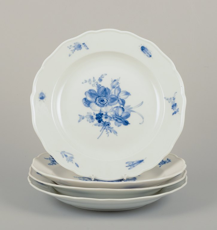 Meissen, Germany.Four dinner plates in porcelain.