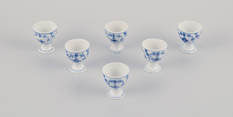 Royal Copenhagen Blue Fluted Half Lace.Six egg cups.