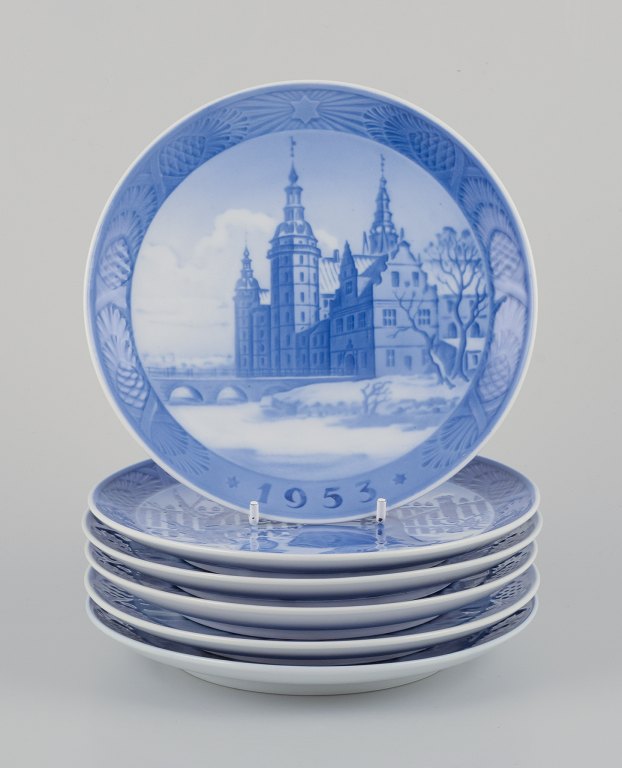Royal Copenhagen, et sæt på seks juleplatter.Årgange: 1953-1959 (minus 1954).