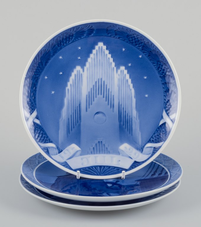 Royal Copenhagen, et sæt på tre juleplatter.Årgange: 1925, 1927 og 1929.