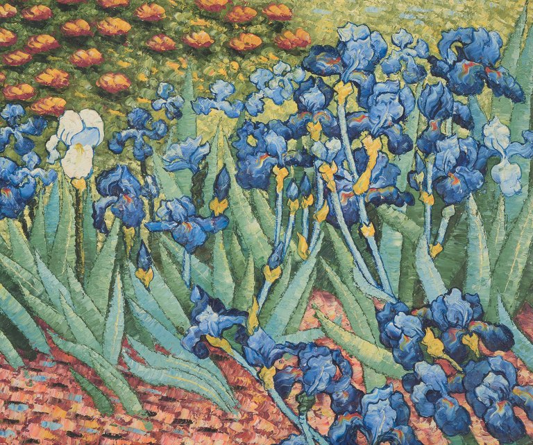 Unknown artist, oil on canvas.Field of flowers.