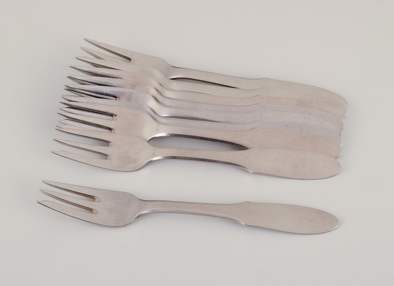 Georg Jensen ”Mitra”, et sæt på ni kagegafler.