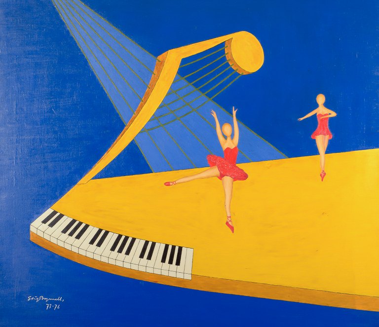 Stig Brymmel, Swedish artist.Oil on canvas. Abstract style.