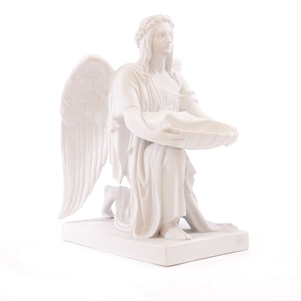 Royal Copenhagen bisquit figur "Dåbens Engel" af Thorvaldsen. H: 21cm