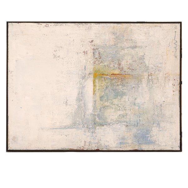 Albert Bertelsen, 1921-2019, olie på lærred. "Murbillede", "Levende mur". Signeret og dateret 1993. Lysmål: 46x62cm. Med ramme: 47x63cm