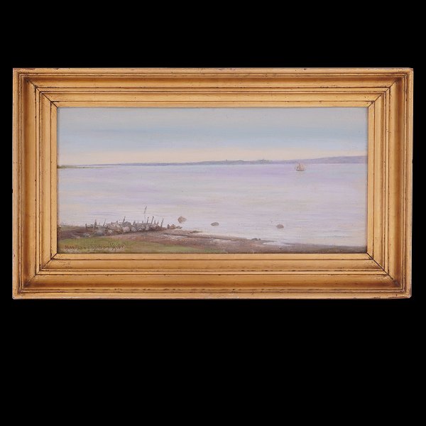 Johan Ulrik Bredsdorff, 1845-1928, oil on canvas. Signed and dated 1898. Visible size: 20x41cm. With frame: 30,5x51,5cm