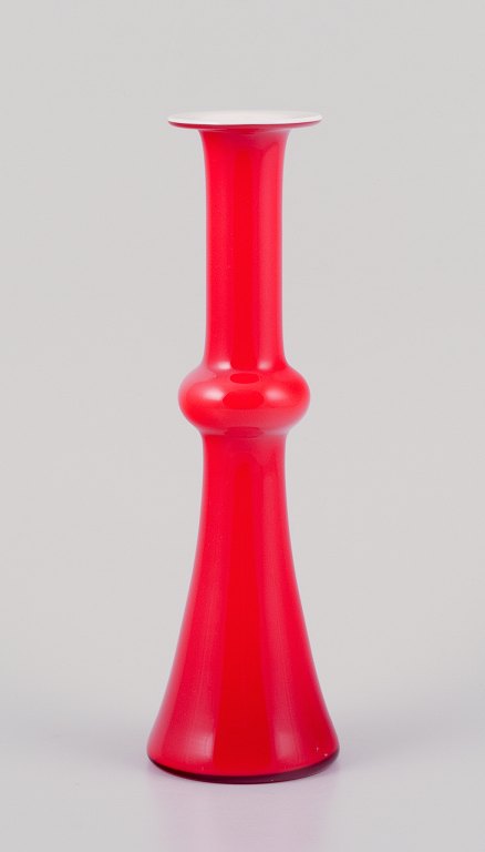 Per Lütken for Holmegaard. “Carnaby” vase in red art glass.