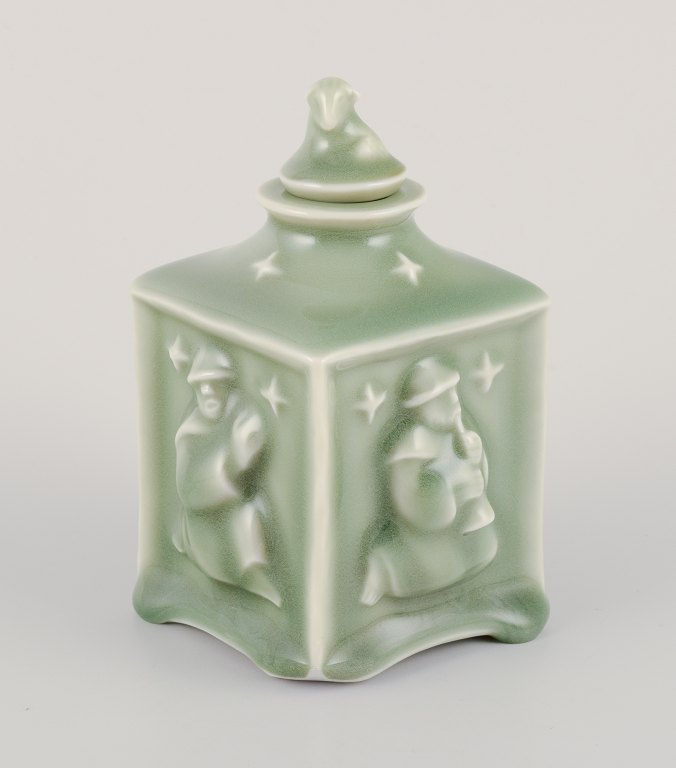 Jais Nielsen for Royal Copenhagen.Sjælden tedåse i keramik.
