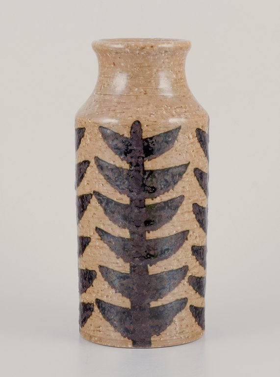 Hertha Bengtsson for Rörstrand Atelje. Large cylindrical ceramic vase.