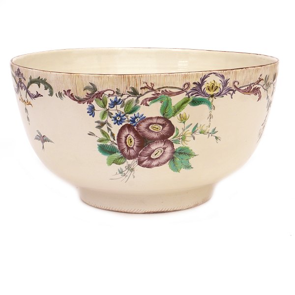 Very large Swedish 18th century faience bowl by Marieberg circa 1765. H: 18,5cm. D: 35cm