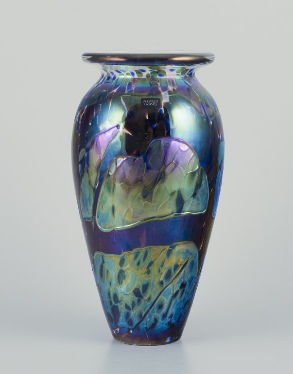 Ahlefeldt Laurvig, Danish glass artist.Large unique art glass vase.