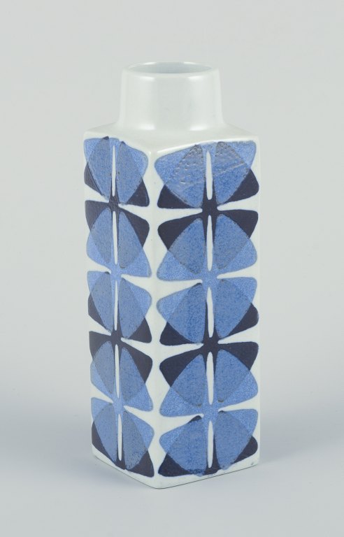 Ellen Malmer for Royal Copenhagen.Baca vase with blue decoration.