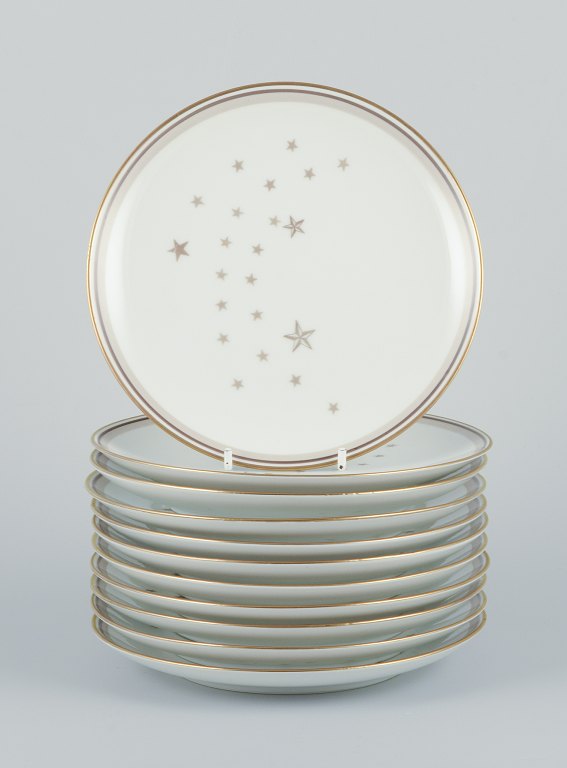 Bing and Grondahl, “Milky Way”. A set of eleven plates.