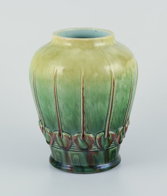 Höganäs, Sweden.Ceramic vase in Art Nouveau style.
