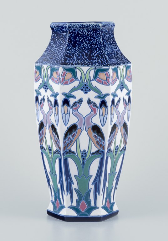 Amphora, Czechoslovakia.Large and impressive Art Deco vase.