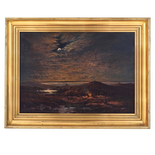 Niels Simonsen, 1807-85, oil on canvas, attr. The Battle at Isted Moor. Visible size: 46x64cm. With frame: 60x74cm