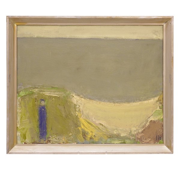 Johannes Hofmeister, 1914-90, olie på lærred. Landskabsparti. Signeret. Lysmål: 44x54cm. Med ramme: 51x61cm