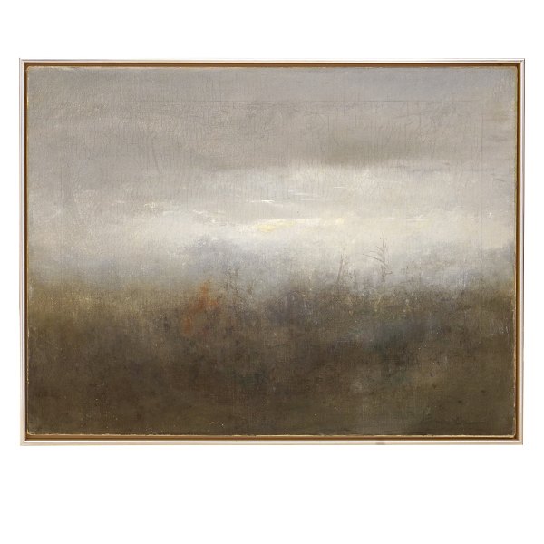 Albert Bertelsen, 1921-2019, oil on canvas. "Early Morning". Signed and dated 1984. Visible size: 61x80cm. With frame: 64x83cm