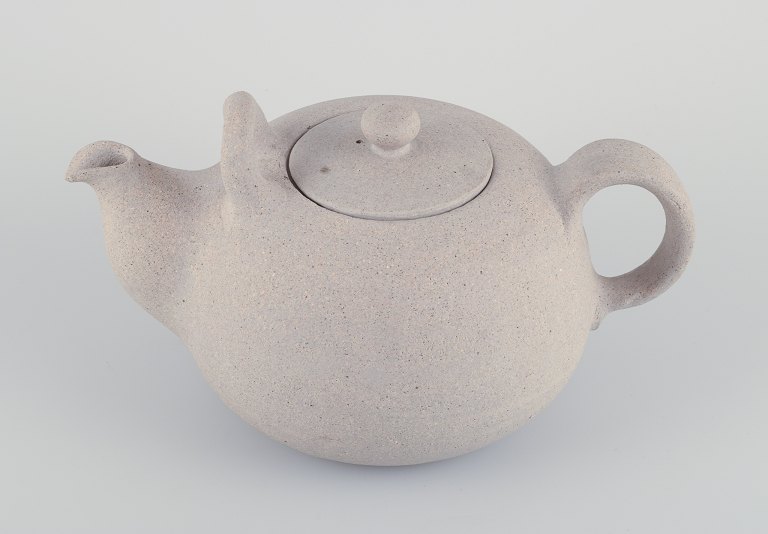 Nils Kähler for Kähler.Large teapot in unglazed ceramic.