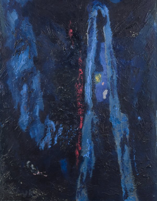 Oskar Stark, German artist, oil on board. Abstract composition.
