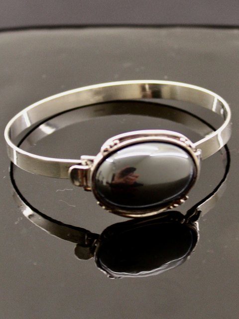 Sterling sølv armring med blodsten