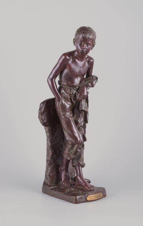 Joaquim Anglés Cané, French sculptor."Un Philosophe". Large bronze sculpture, solid bronze.