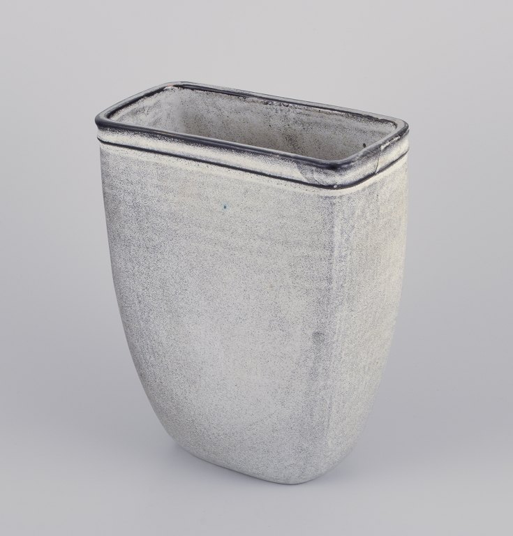 Nils Kähler for Kähler, Denmark.Large square ceramic vase.