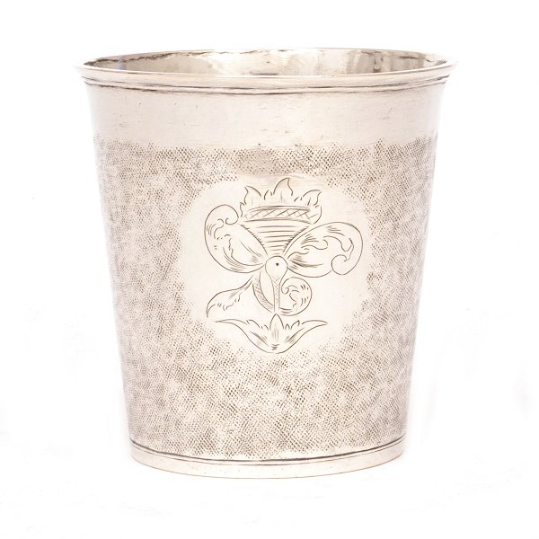 Silver cup by Anders Pedersen Schanderup, Skanderborg, Denmark 1743-65. Dated 1752. H: 10cm