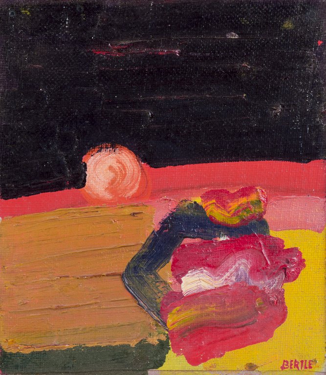 Lars Bertle, Swedish artist.Oil on panel.Abstract composition.