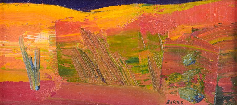 Lars Bertle, Swedish artist.Oil on board.Abstract composition.