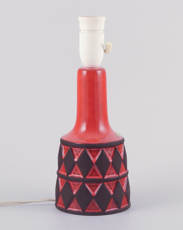 Frank Keramik, Danmark.Bordlampe af glaseret stentøj.