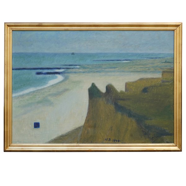 Niels Bjerre, 1864-1942, oil on canvas. Landscape, Denmark. Signed and dated 1940. Visible size: 68x99cm. With frame: 78x109cm