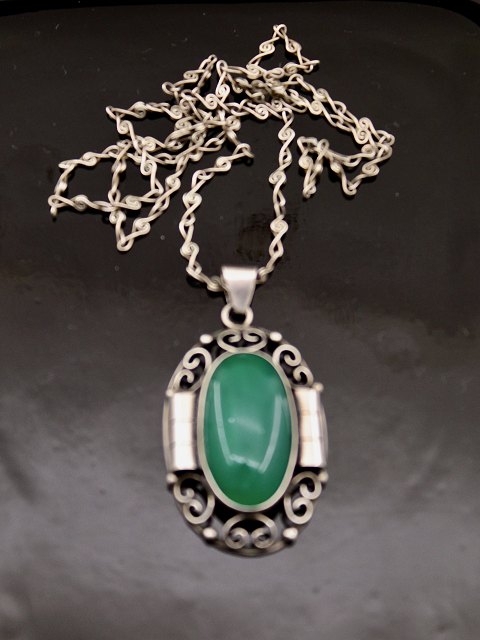830 sølv vedhæng med  chrysoprase